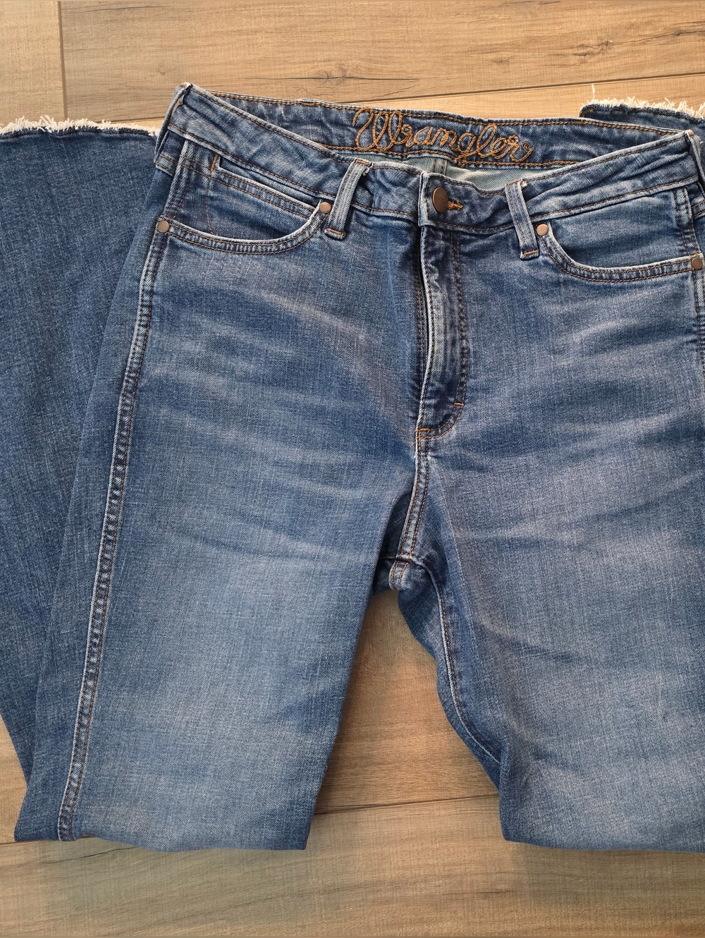 Wrangler Blue Denim Wide-Leg Flare Jeans Skirt